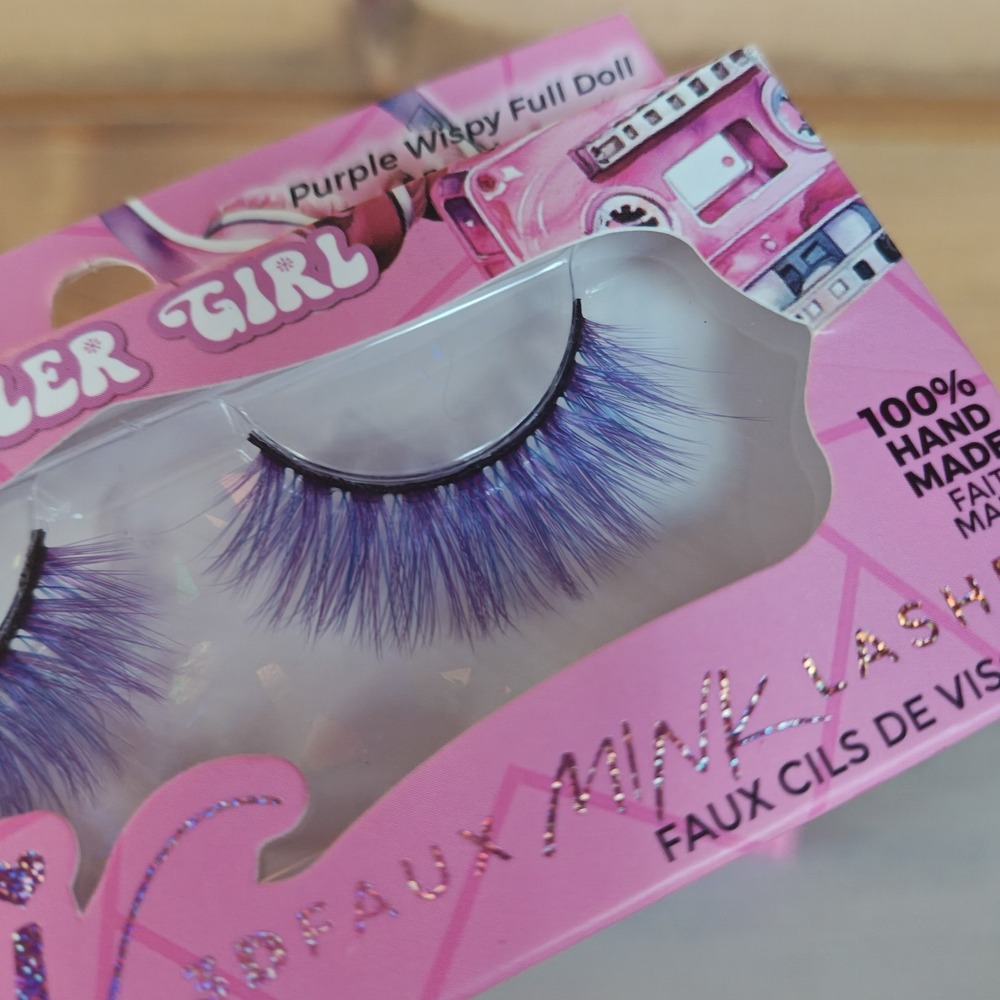 Ioni 3D Faux Mink Lashes Roller Girl Pink Purple Long Crisscross Flare Lot of 2 - Picture 2 of 4